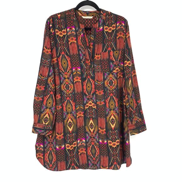 Soft Surroundings Tops - Soft Surroundings Tunic Top Women's Size M Aztec Print Long Sleeve Multicolor